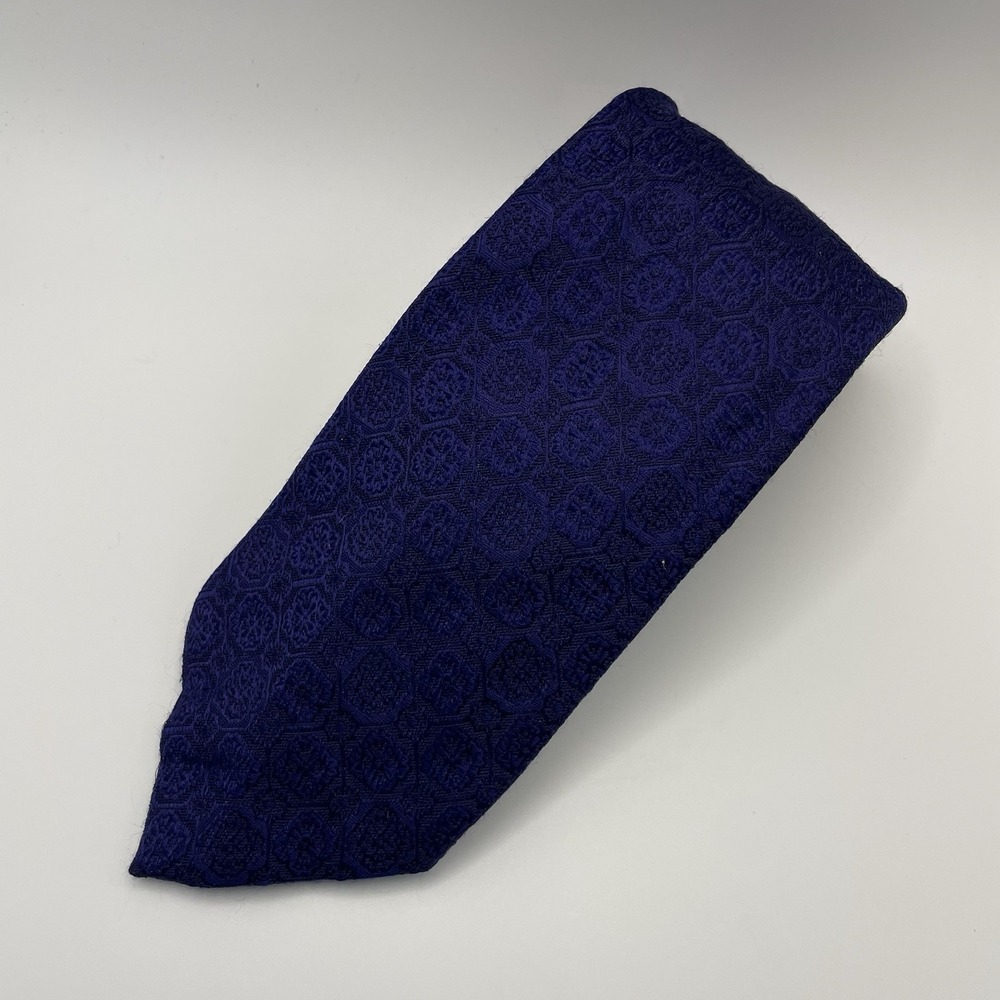 Charvet Place Vendome Blue Silk Necktie France Formal READ Boujee